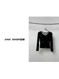 JIAO Shop 老板娘定制丝绒后背设计上衣#283