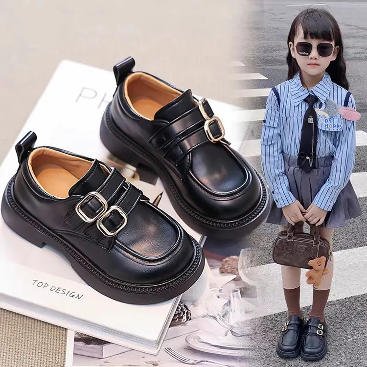女童鞋子儿童公主小皮鞋2025年款春秋季宝宝英伦黑色透气乐福女孩