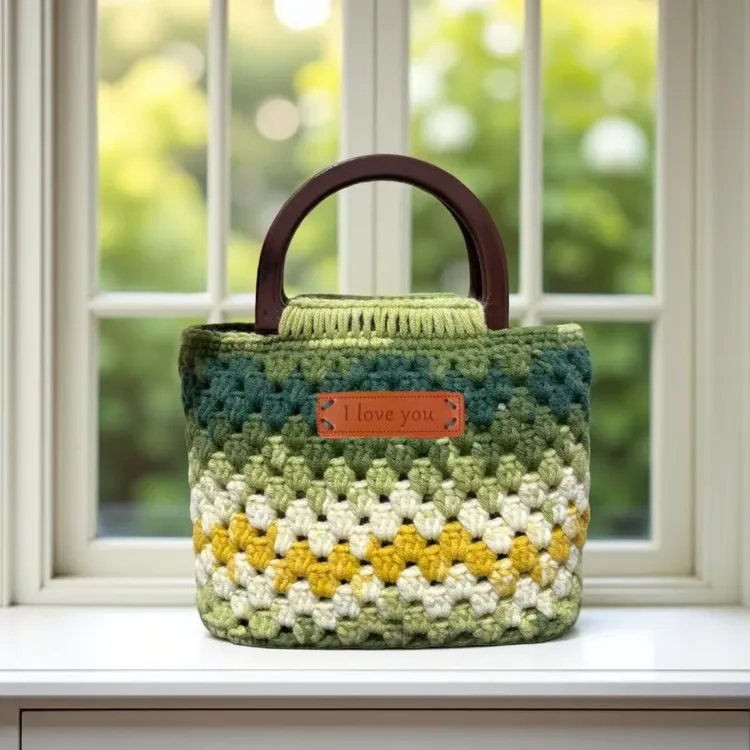 手编8股毛线编织diy材料包绿野仙踪手提包雪菲儿段染粗毛线有成品