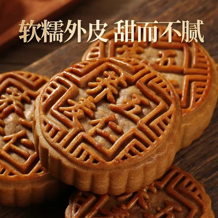 【到手20个】荞麦五仁粗粮营养月饼广式老式月饼中秋传统糕点零食D