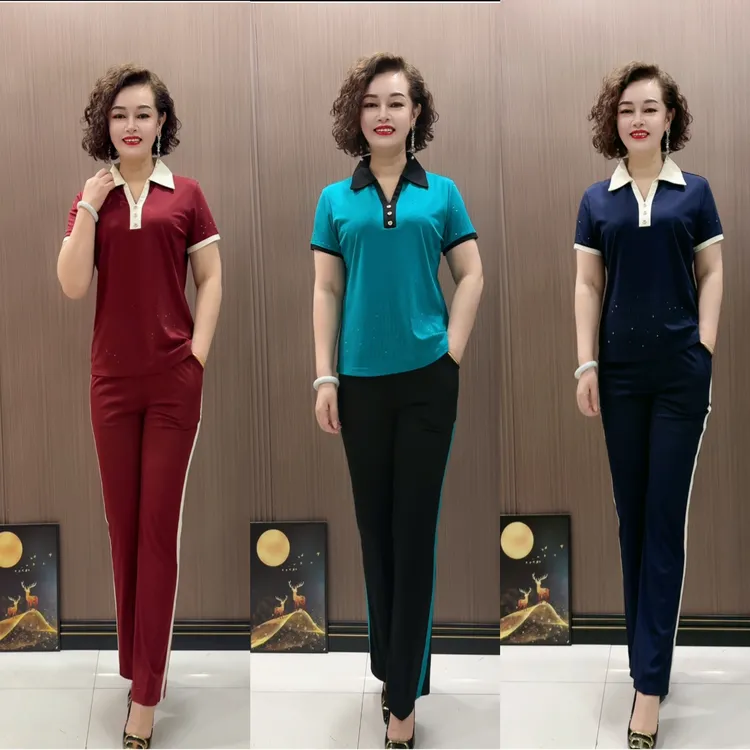 880082款时尚减龄显瘦气质休闲夏季宽松套装