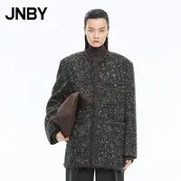 【商场同款】JNBY/江南布衣25冬新品呢大衣无领宽松长袖5P0812120