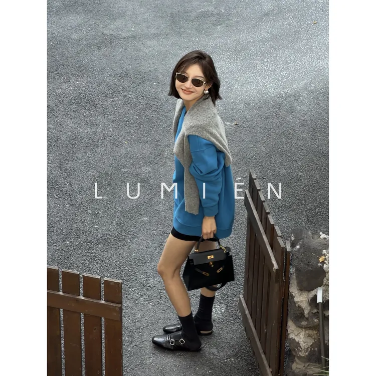 【LUMIEN 新品】“休闲逸趣”极简风休闲百搭落肩长袖卫衣LX5GYY018