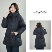 [alicelulu]气质修身款显瘦连帽纯色时尚保暖羽绒服S2144563Kr