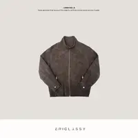 ERICLASSY 雾霾绒感 pu素材活页分割薄羽绒夹克外套