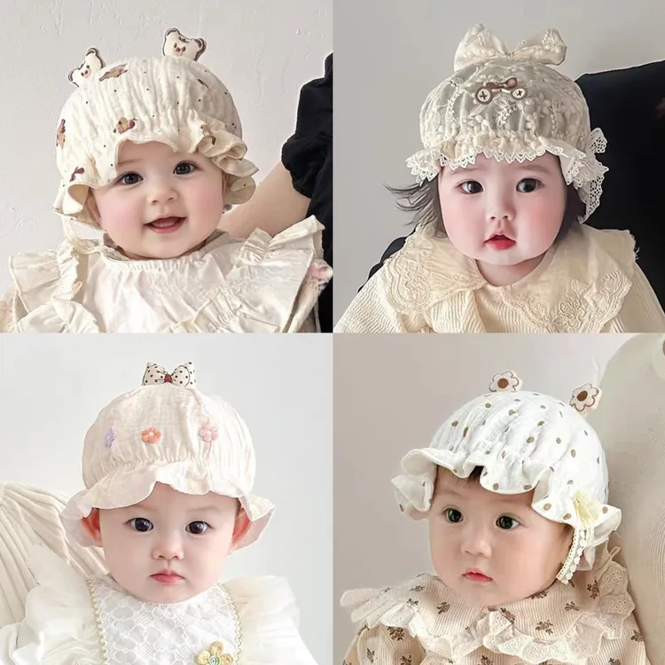 宝宝胎帽婴儿帽子春秋薄款儿童洋气盆帽婴幼儿外出新生初生儿春夏