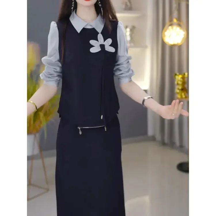 亿亿设计感修身百搭套装女2025秋季新款时尚气质高端半身裙两件套
