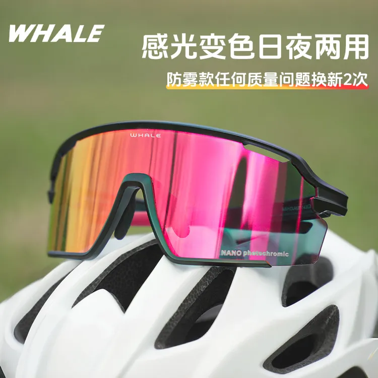 鲸鱼R4【半框】运动骑行眼镜跑步防风防紫外线防滑（防雾款999换新