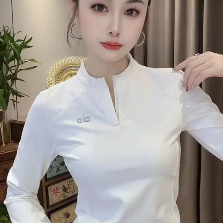 防脏半拉链简约气质立领常规女T恤加绒秋冬打底衫长袖保暖上衣