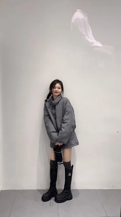 韩系简约休闲棉服套装女冬2025新棉服短款外套百搭半身裙两件套