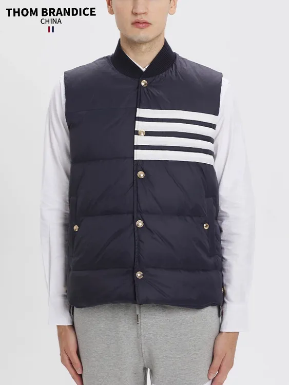 TB【官方正品】/THOM BRANDICE/汤姆布郎鹅绒马甲圆领四条杠免烫