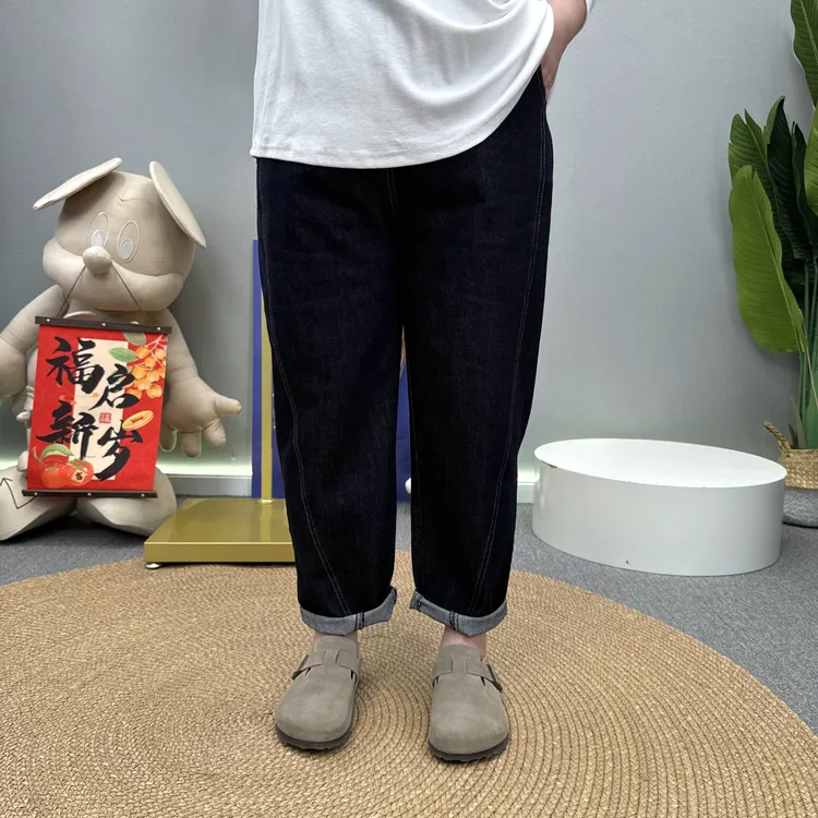 胖倩倩大码女装早秋秋款微弹时尚休闲显瘦百搭宽松版水洗牛仔裤