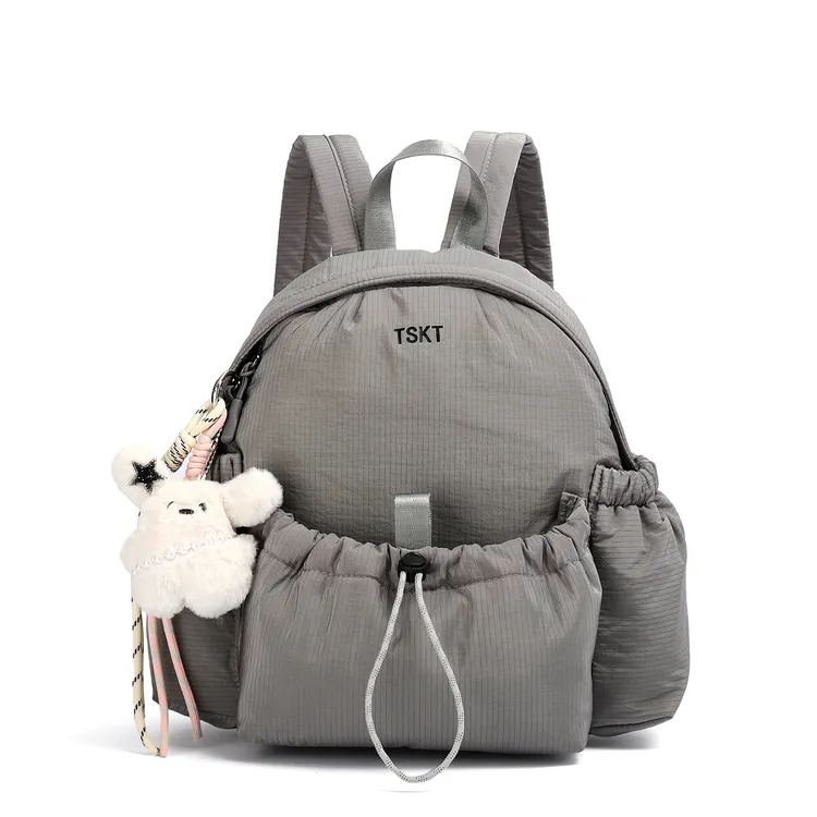 【TSKT正品】拉链防盗学院风可爱风纯色双肩包双肩背经典百搭轻便