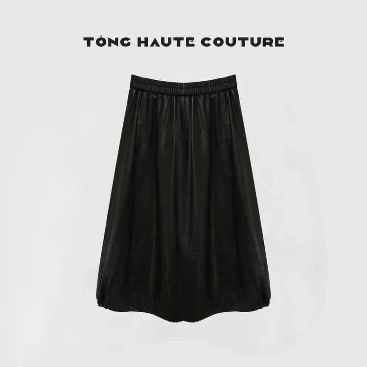 【琴音渺】秋季新款定制皮高级感百搭百褶皮裙 YQ542