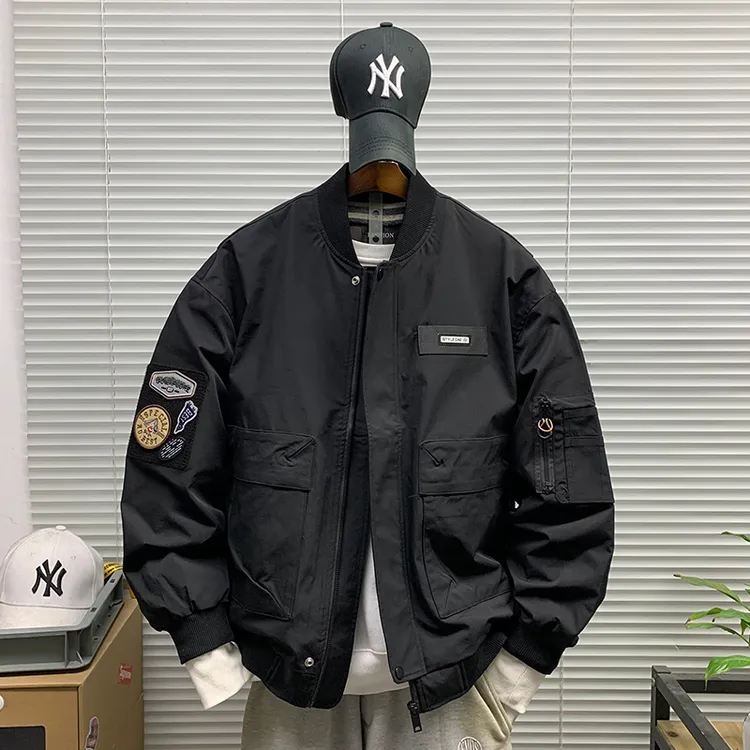 棒球服外套男士立领2025春秋新款休闲宽松运动潮牌百搭飞行服夹克
