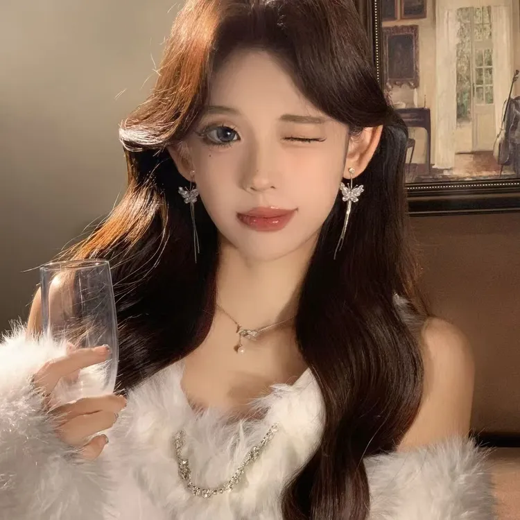 FULL GIRLISH耳环00069超仙满镶蝴蝶耳钉耳饰