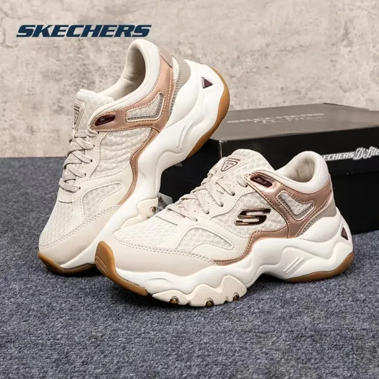 【斯凯奇香槟熊】虎琥珀鎏金秋冬运动鞋复古熊猫厚底老爹鞋12958