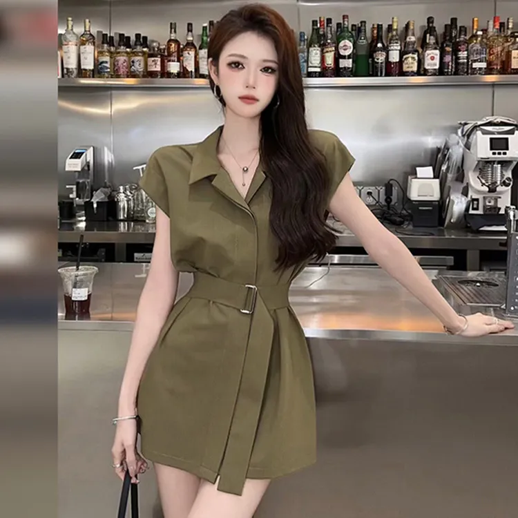 法式小个子高端精致衬衫女夏季2025新款法式通勤遮肚子套装