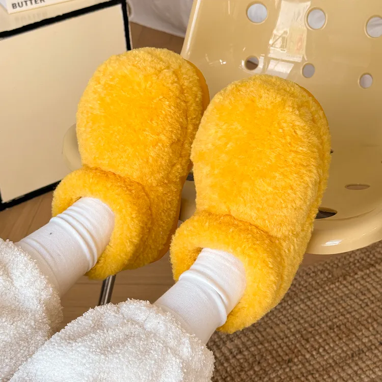 暖之缘2025年新款奶酪棉鞋女包跟保暖毛毛加绒厚底室内居家棉拖鞋