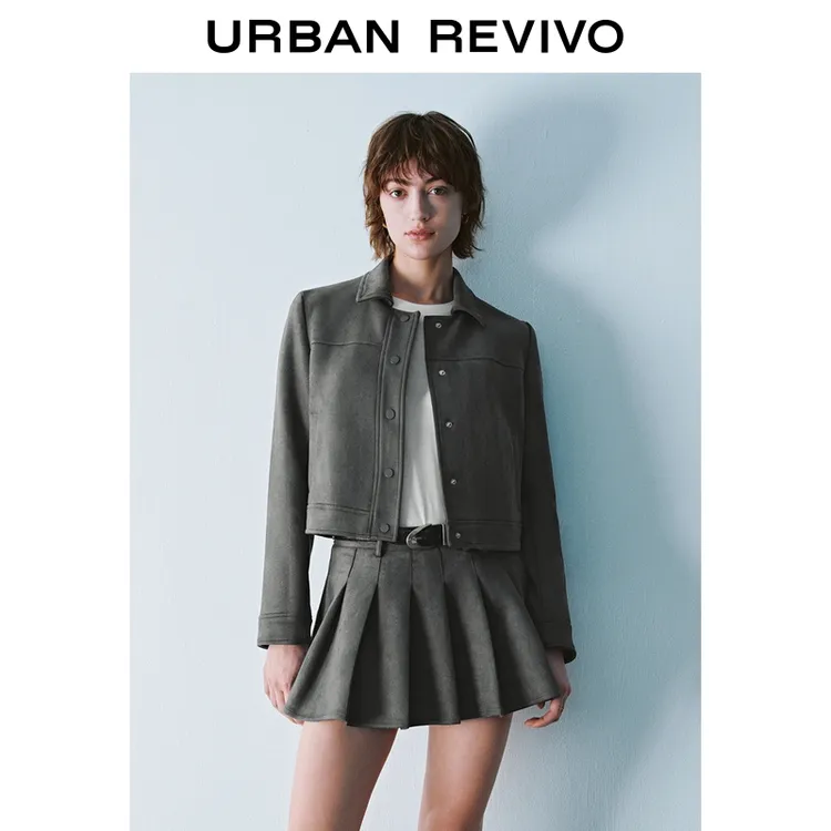 【HOT】UR2025冬季新款女装琥珀流光风复古工装外套UYY150070
