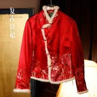 复古日记“长春苑”早春新品真丝老缎桑蚕丝棉衬衫小袄2EHFT180