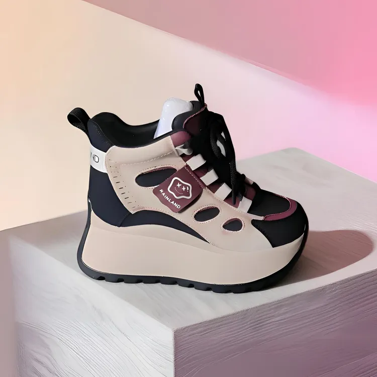 冬季加绒运动棉鞋女2025新款厚底韩版系带百搭加绒舒适复古休闲