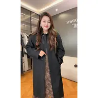 【精纺羊毛拼线大衣】TOYA大码女装秋冬新款中长款毛呢大衣气质外套