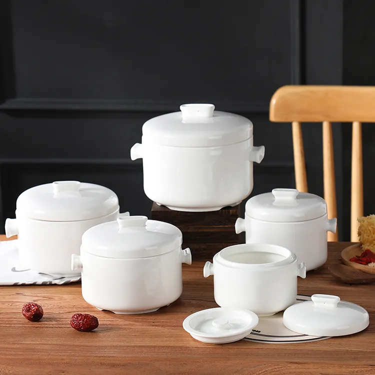 onlycook双盖陶瓷炖盅家用隔水炖燕窝碗蒸蛋碗一人小汤盅瓦罐煲汤