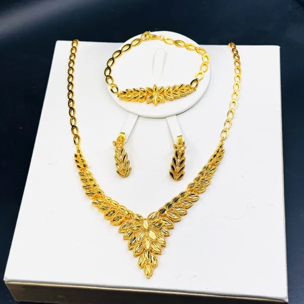 黄铜项链 TJ193 铜首饰 项链手链耳环三件套