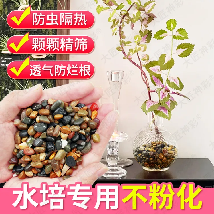 水培植物鱼缸专用铺底砂鹅卵石溪流底砂水族箱造景石头天然溪流石