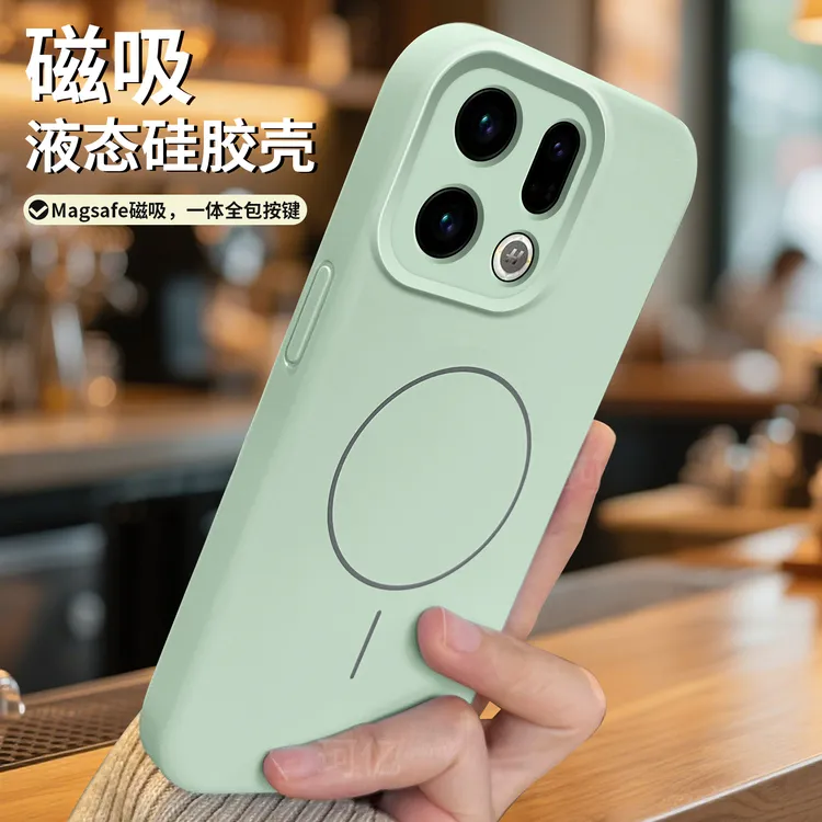 适用oppofindx9手机壳新款液态硅胶findx9pro磁吸充电防摔男女款