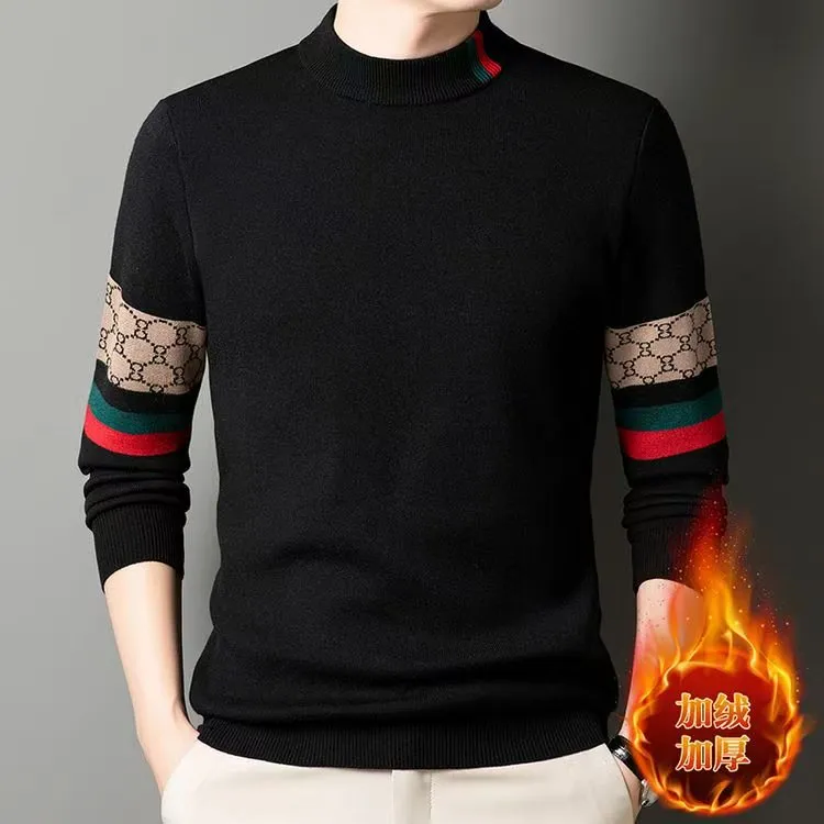 毛衣男士秋冬款潮流羊毛衫针织新款圆领秋冬季高领打底加厚针织衫