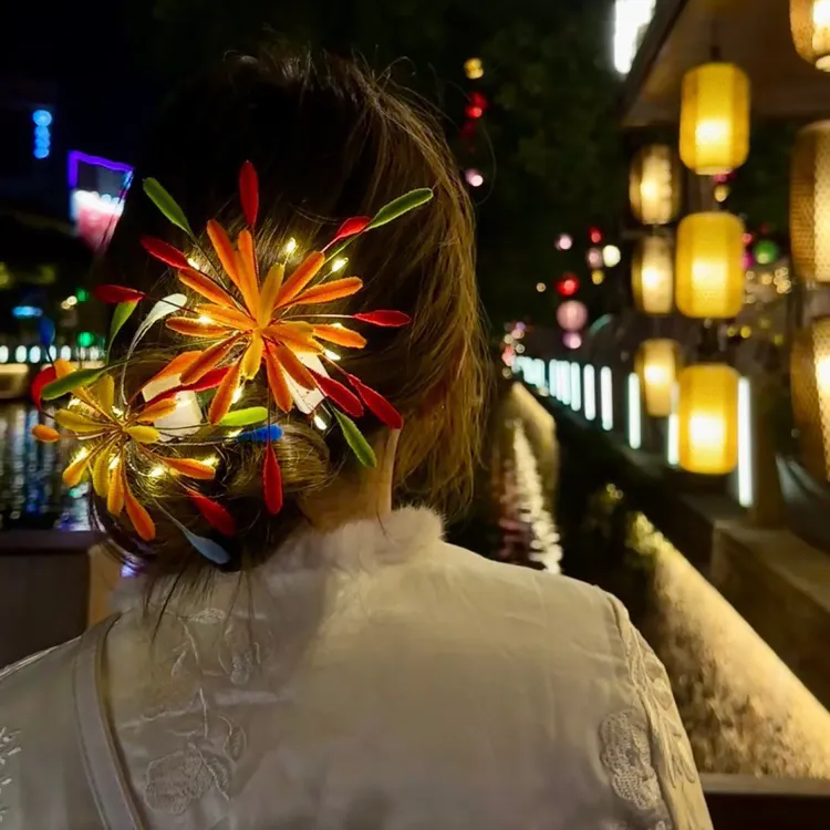 新款跨年氛围扭扭棒烟花发夹手工diy发饰出片神器礼物送女友闺蜜