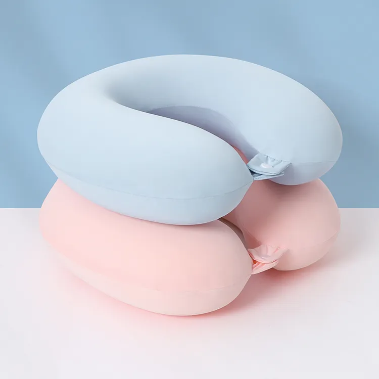 冰丝u型枕记忆棉可收纳便携旅行枕坐车飞机护颈枕午睡枕凉感u形枕