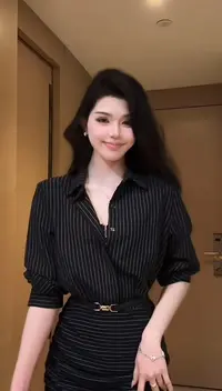 【绯语漫漫】气质时尚洋气设计感休闲条纹女士衬衫裙8817款