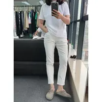 新款百搭显瘦小直筒烟管裤0219216