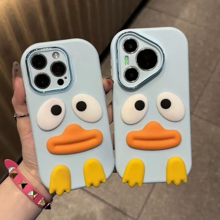GGBond搞怪DIY卡通鸭鸭适用苹果17/16胖子手机壳华为oppo小米vivo