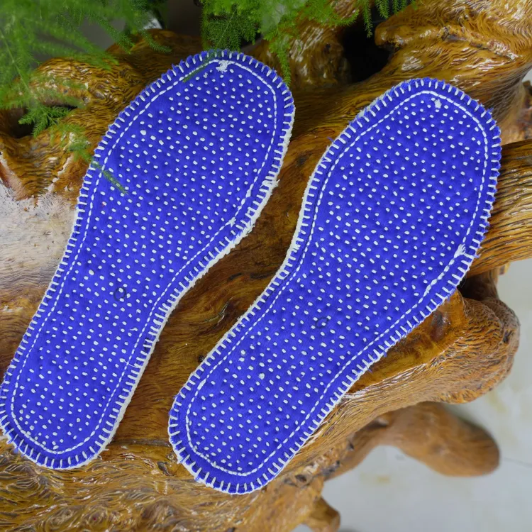 蓝色手工纳好千层布底纯手工纳底棉布千层底