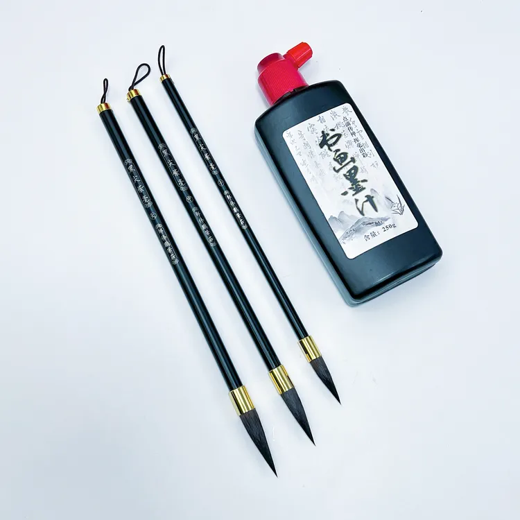 【黑尖紫毫套装】毛笔弹性好适用于楷书行书隶书田楷书写送墨汁