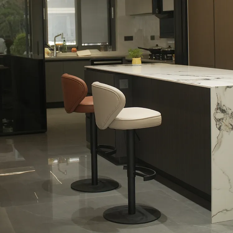 轻奢高级感吧台椅子家用升降旋转现代简约厨房岛台椅子酒吧高脚凳