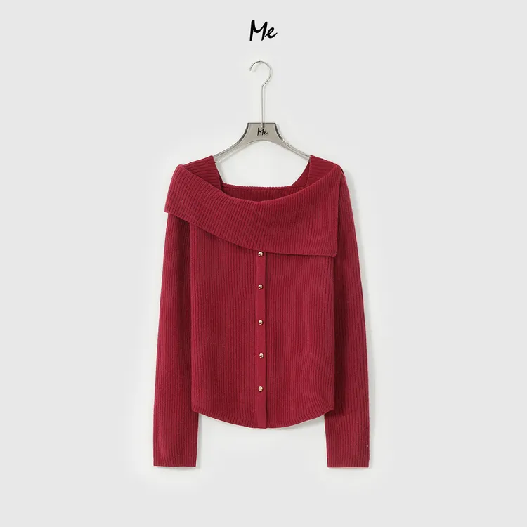 ME【100%绵羊毛冷美人】美利奴绵羊毛复古千金感百搭毛衣MESA3288