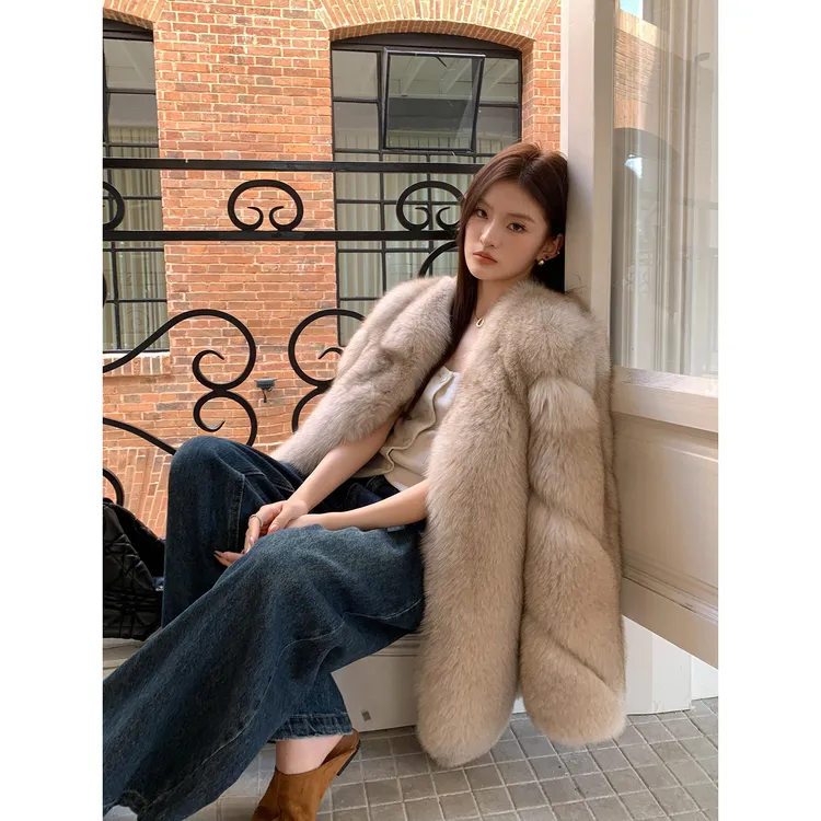 索菲特皮草「圆舞曲」芬兰进口整皮狐狸毛年轻款冬新款皮草外套