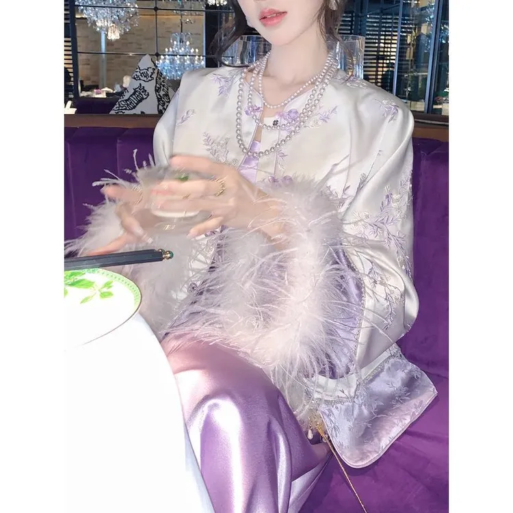 新中式国风外套女春季2025刺绣提花上衣轻奢吊带裙两件套