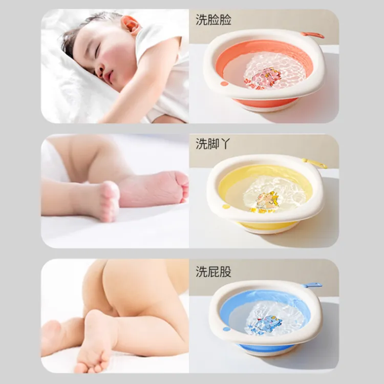 新生折叠洗脸盆初生宝宝儿童洗屁股洗脚小盆子泡脚新生儿家用护理