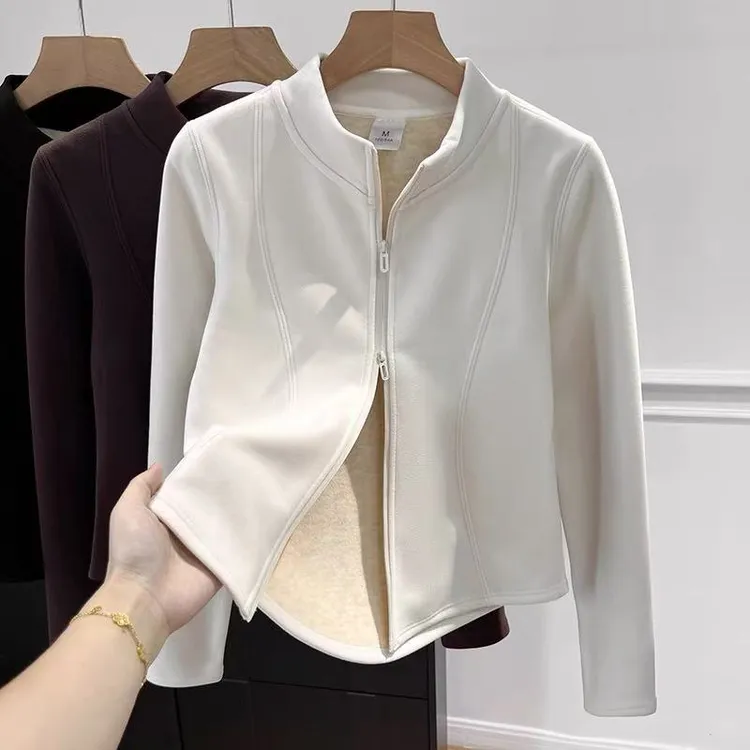 秋冬必入超显瘦升级版小暖炉小蛮腰修身显瘦防风加绒上衣