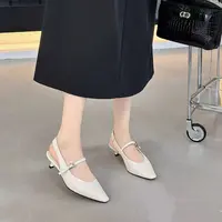C8418  米色 夏季新款一字带2025新款气质女士包头四季凉鞋