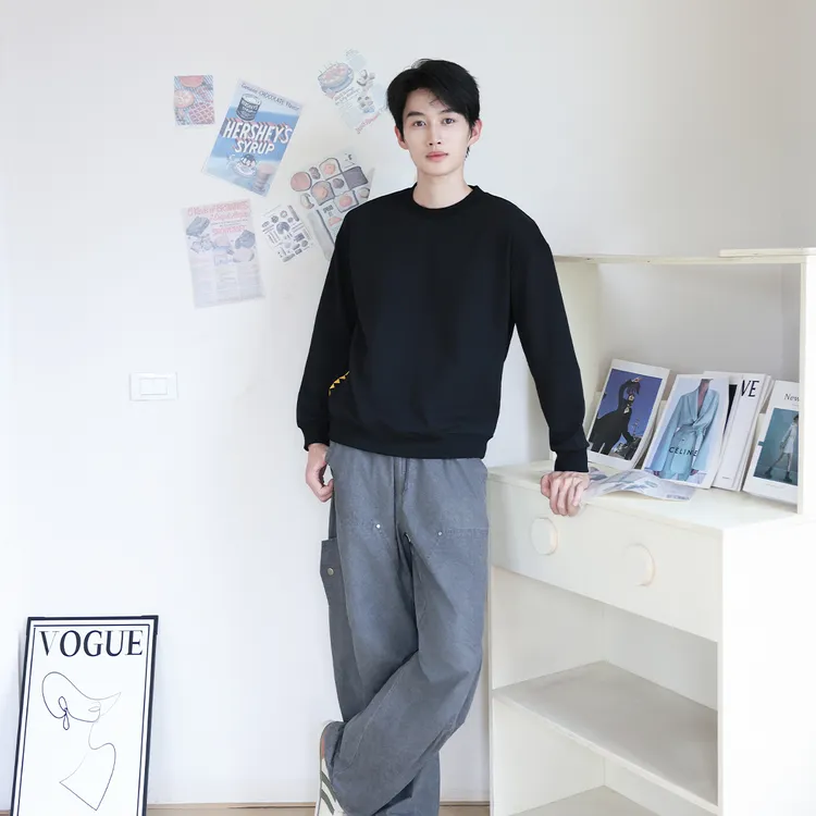 VANNYBUNNYbabyshark卫衣长袖宽松休闲黄色锯齿黑色潮流圆领运动