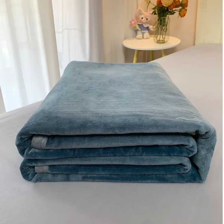 珊瑚绒牛奶绒纯色双面床单加厚宿舍毯子盖毯法兰绒铺床加厚款