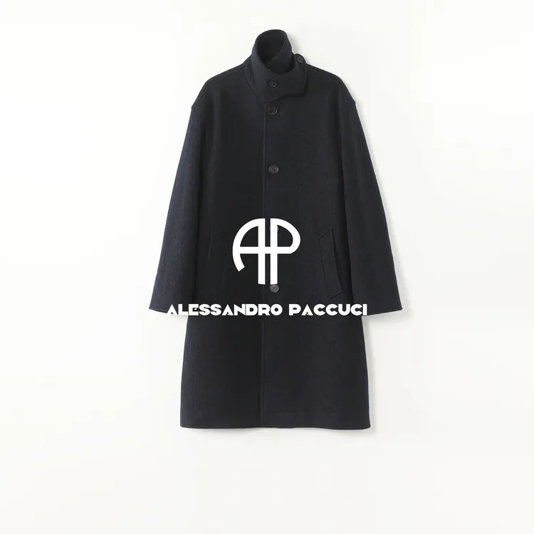 AP洛哥54041DY【魔都街头】黑标/绵羊毛翻领夹骆驼绒时尚宽松大衣