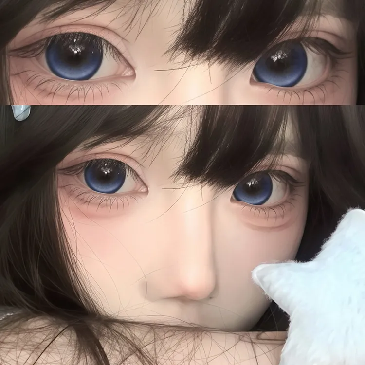 OVOLOOK新品海洋精灵蓝色美瞳大直径绵绵冰酪半年抛2片隐形眼镜S1